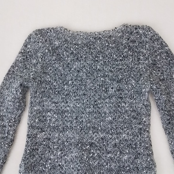 LOFT Casual Loose Knit Sweater XS Gray White High Low Hem Mohair Wool - Picture 6 of 12